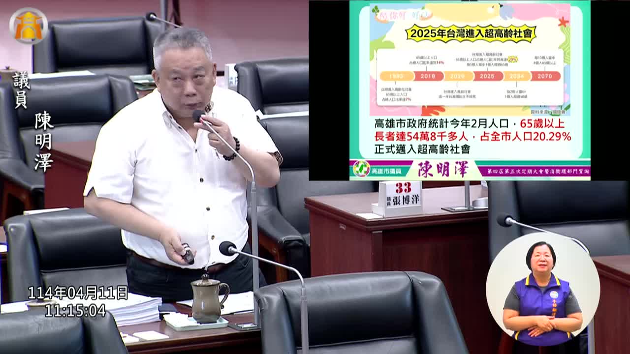 第四屆第五次定期會 警消衛環部門業務質詢_影片連結